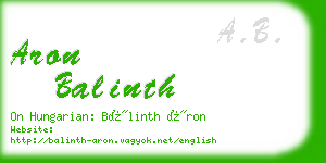 aron balinth business card